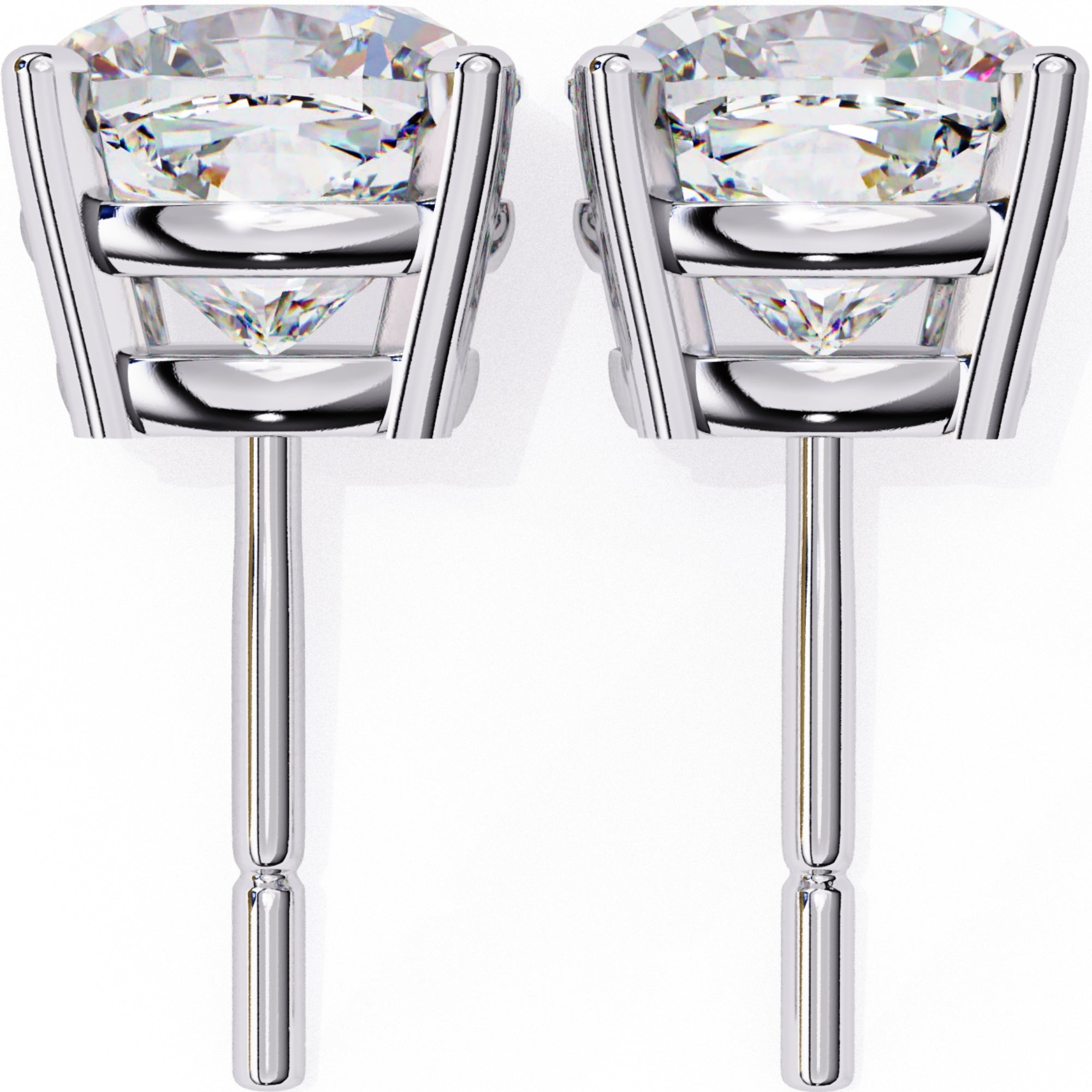 Cercei Stud Majestic cu Moissanite Tăietură Briliant de 2.5 ct din - Castelo.ro