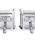 Cercei Stud Imperial din Aur 14k cu Moissanite Tăietură Princess de 3 ct din 14K Aur Alb - Castelo.ro