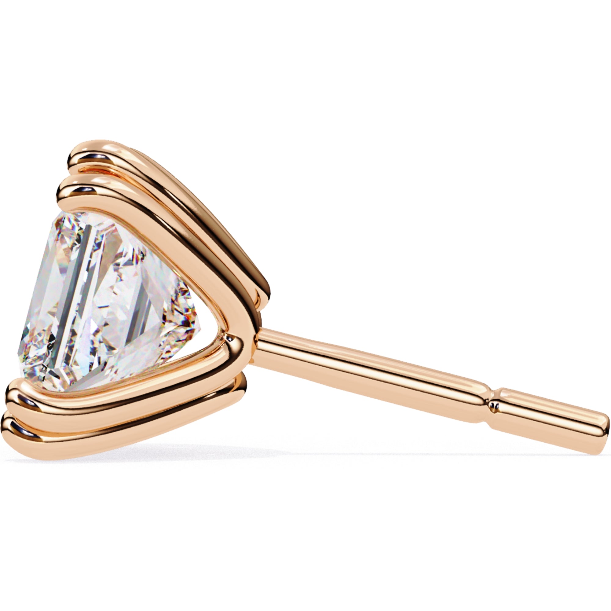 Cercei Stud Lumiere din Aur 14k cu Diamante Create în Laborator Tăietură Princess de 3 ct din 14K Aur Roz - Castelo.ro