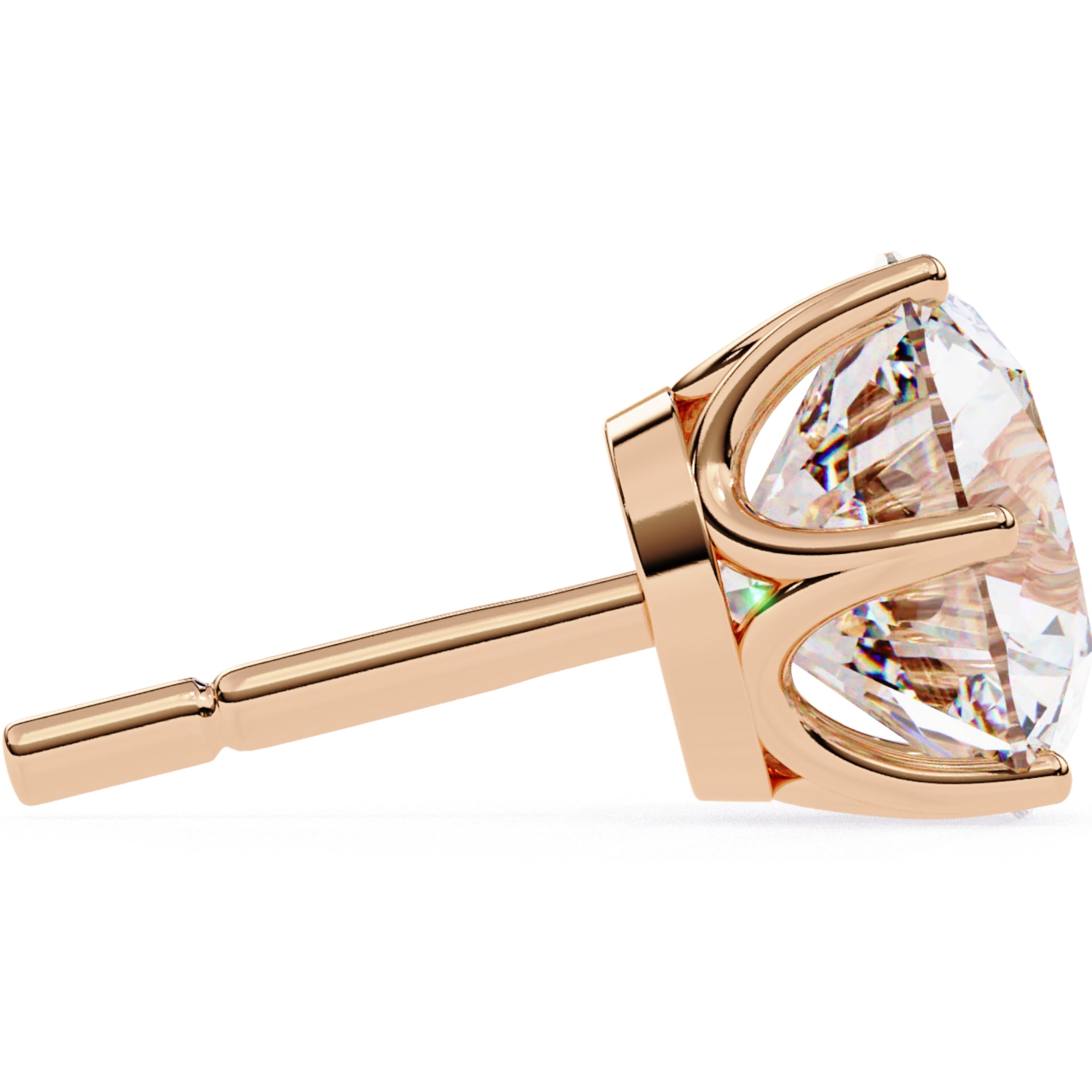 Cercei Stud Majestic din Aur 14k cu Moissanite Tăietură Briliant de 2.5 ct