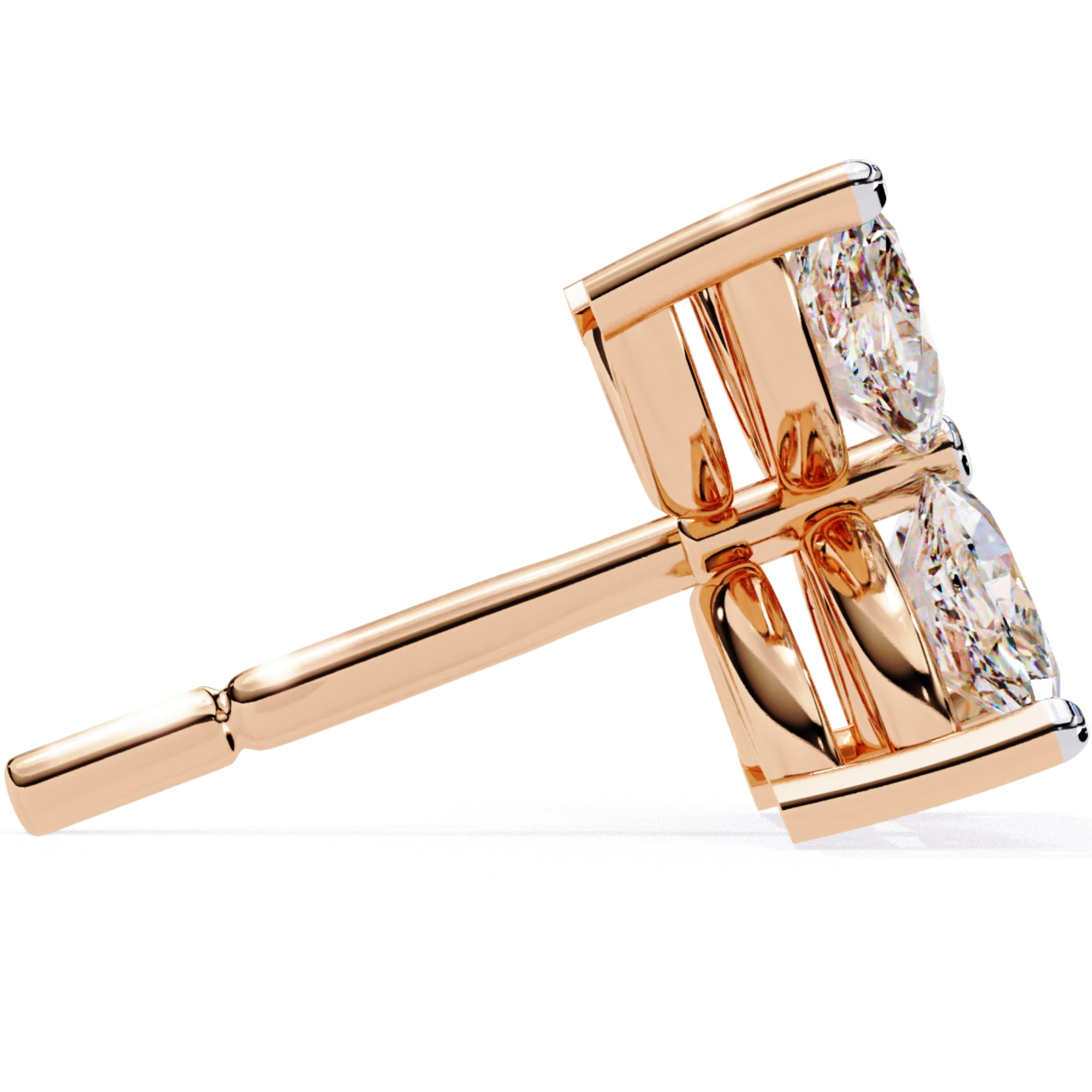 Cercei Stud Butterfly din Aur 14k cu Moissanite de 0.88 ct