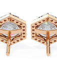 Cercei Hexa Stud Halo cu Diamante Create în Laborator de 2.1 ct din 18K Aur Roz - Castelo.ro