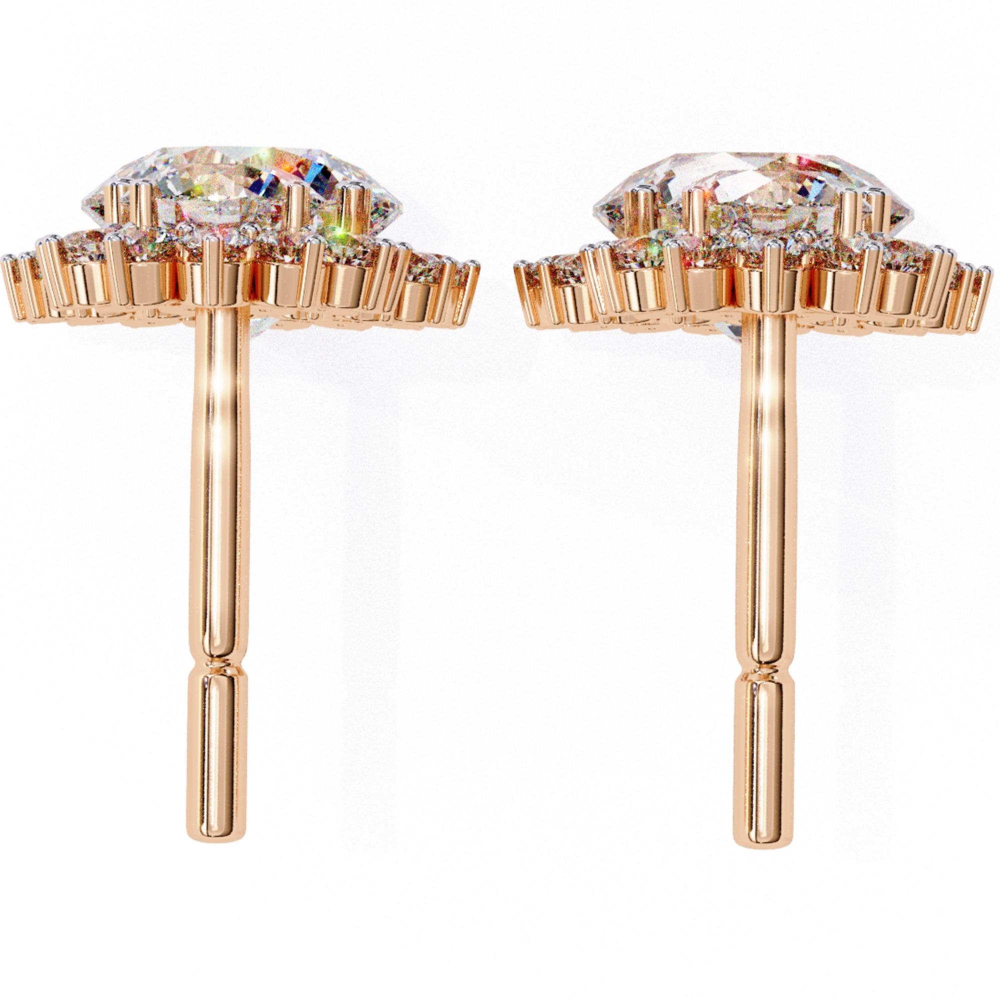 Cercei Sola Reina cu Diamante Create în Laborator de 1.37 ct din 18K Aur Roz - Castelo.ro