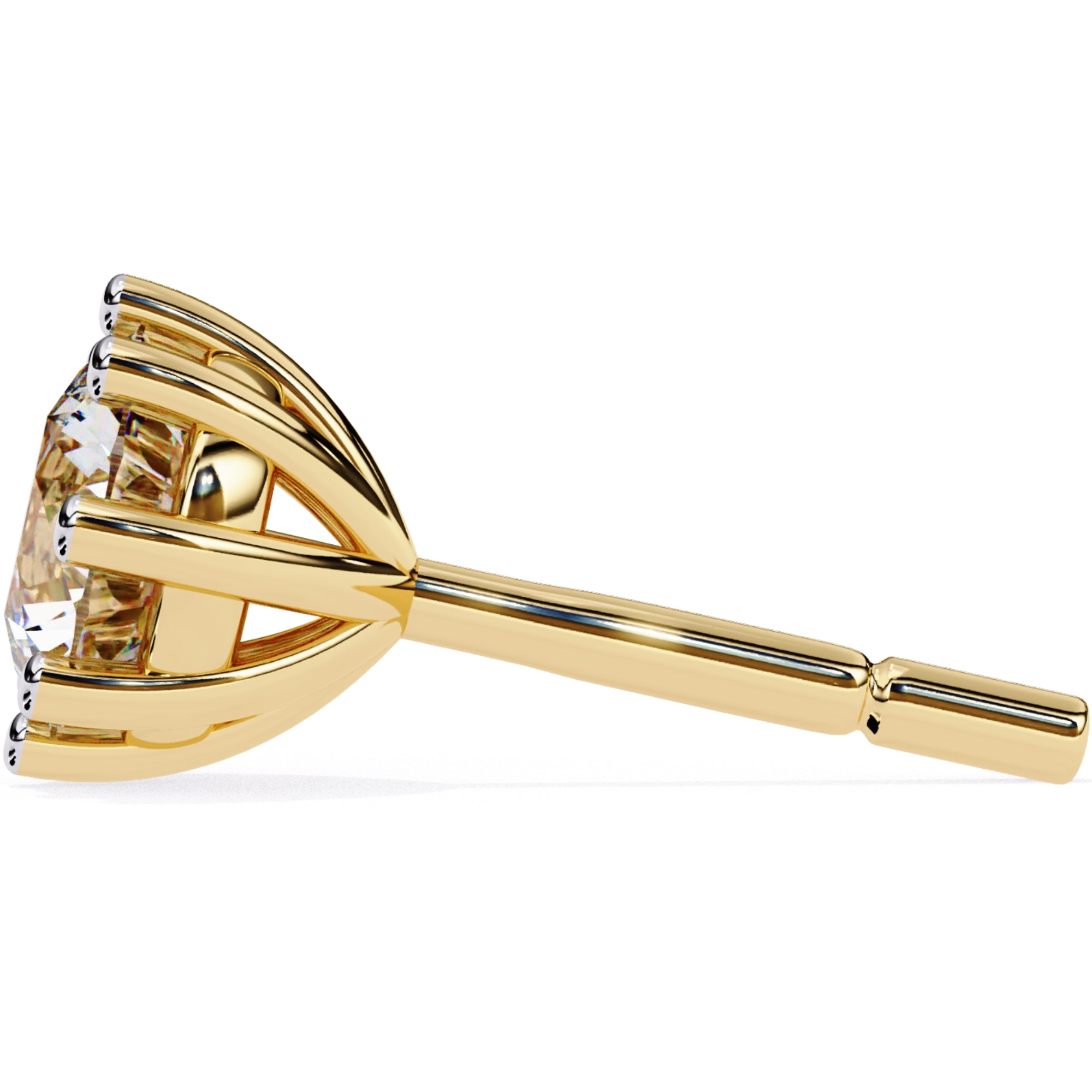 Cercei Solitaire Stud cu Diamante Create în Laborator de 2.57 ct din 18K Aur Galben - Castelo.ro