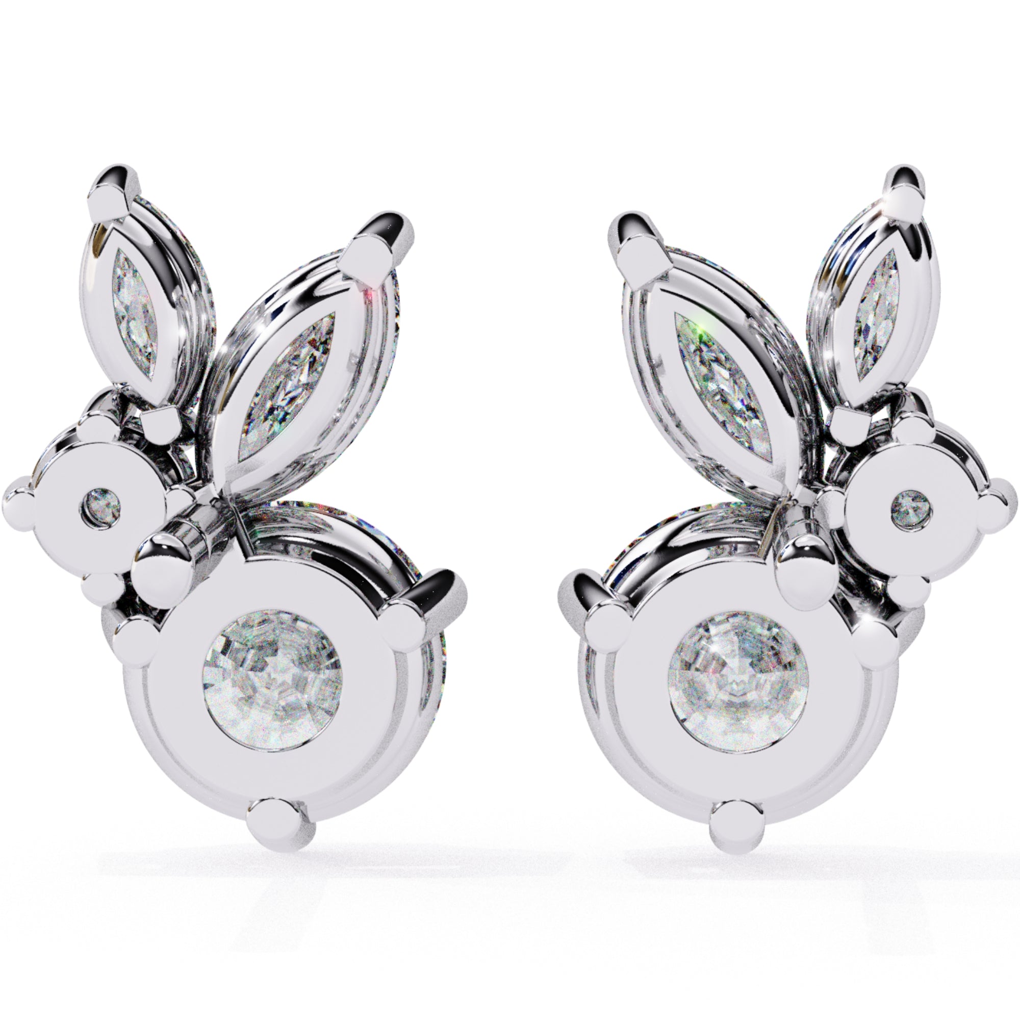 Cercei Stud Efemeri din Aur 14k cu Moissanite de 0.68 ct