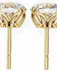 Cercei Stud Excalibur cu Moissanite Tăietură Briliant de 2.5 ct din 18K Aur Galben - Castelo.ro
