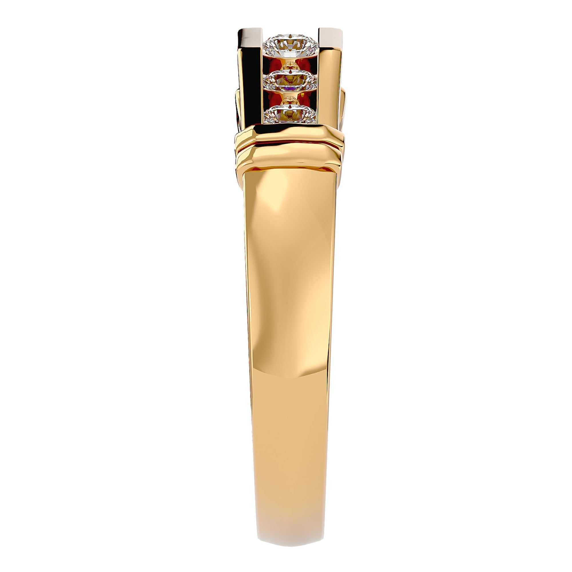 Inel Radiant din Aur 14k cu Diamante Create în Laborator de 0.51 ct din 14k Aur Galben - Castelo.ro