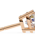 Cercei Stud Inima din Aur 14k cu Moissanite Tăietură Heart de 2.4 ct din 14K Aur Roz - Castelo.ro