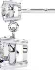 Cercei Drop Stud din Aur 14k Cu Diamante Create în Laborator Tăietură Briliant de 3.7 ct din 14K Aur Alb - Castelo.ro