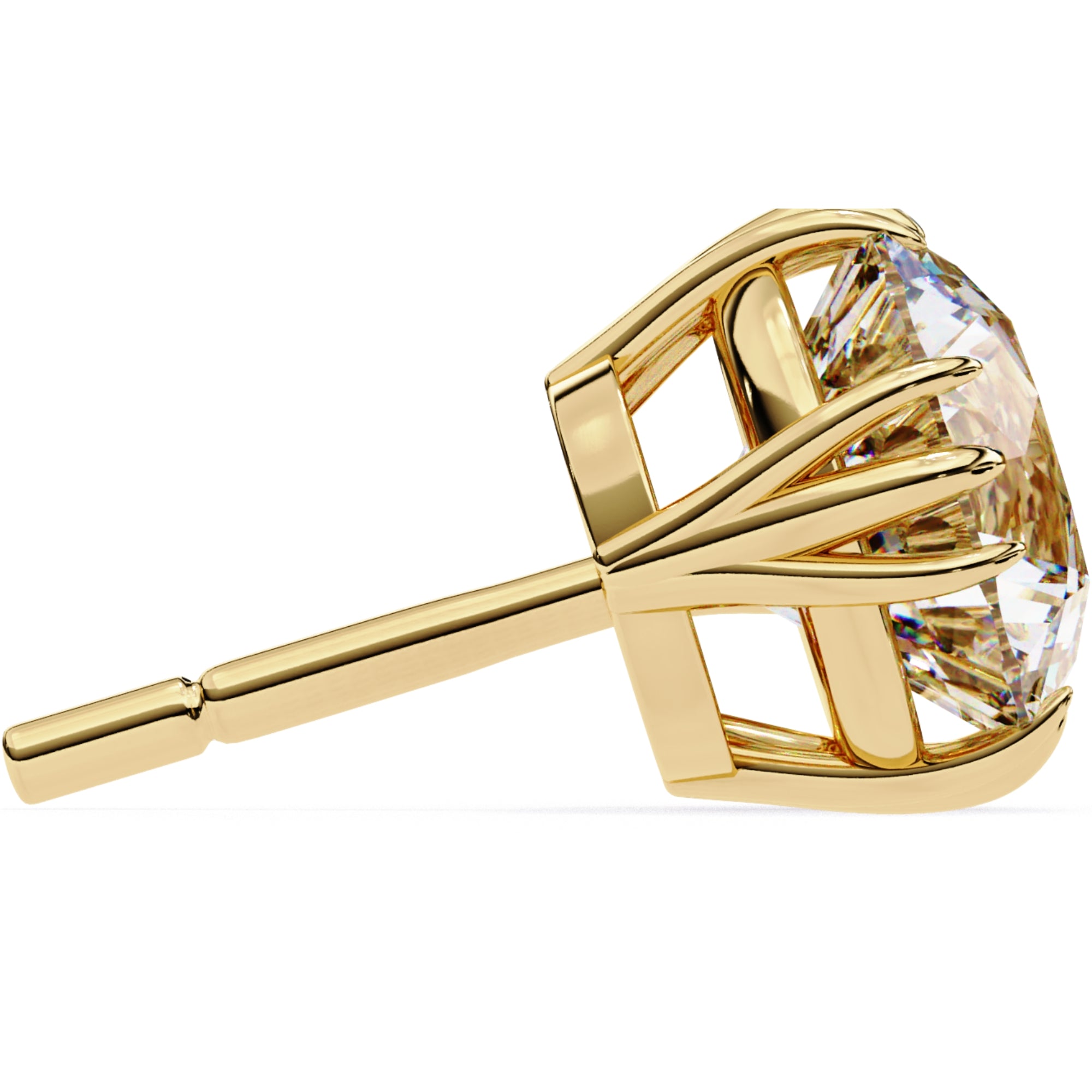 Cercei Stud Imperial din Aur 14k cu Moissanite Tăietură Briliant de 2.8 ct din 14K Aur Galben - Castelo.ro