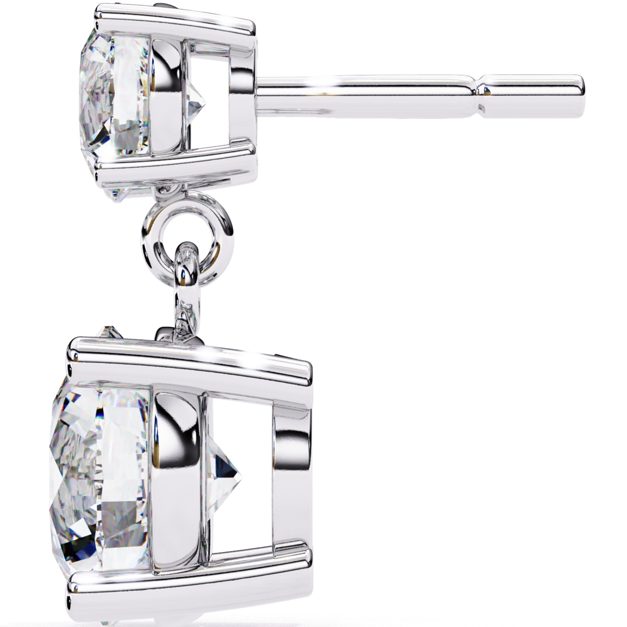Cercei Drop Stud Cu Diamante Naturale Tăietură Briliant de 3.7 ct din - Castelo.ro