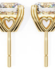 Cercei Stud Solitaire Heart din Aur 14k cu Moissanite de 2.57 ct