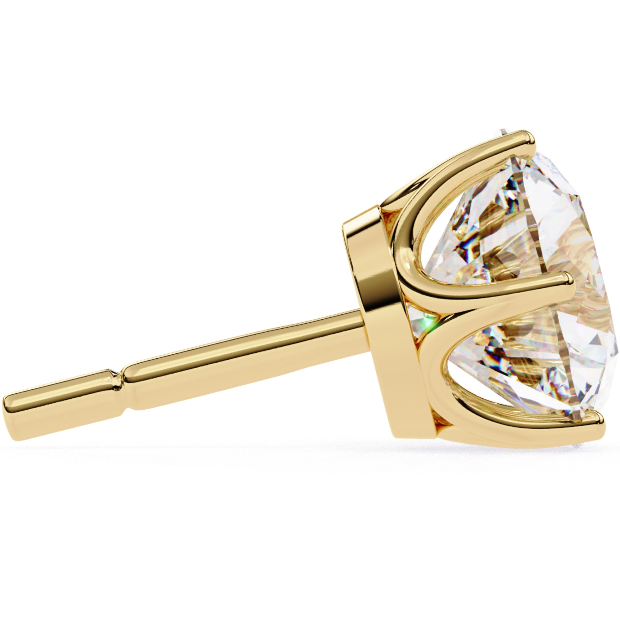 Cercei Stud Majestic din Aur 14k cu Moissanite Tăietură Briliant de 2.5 ct