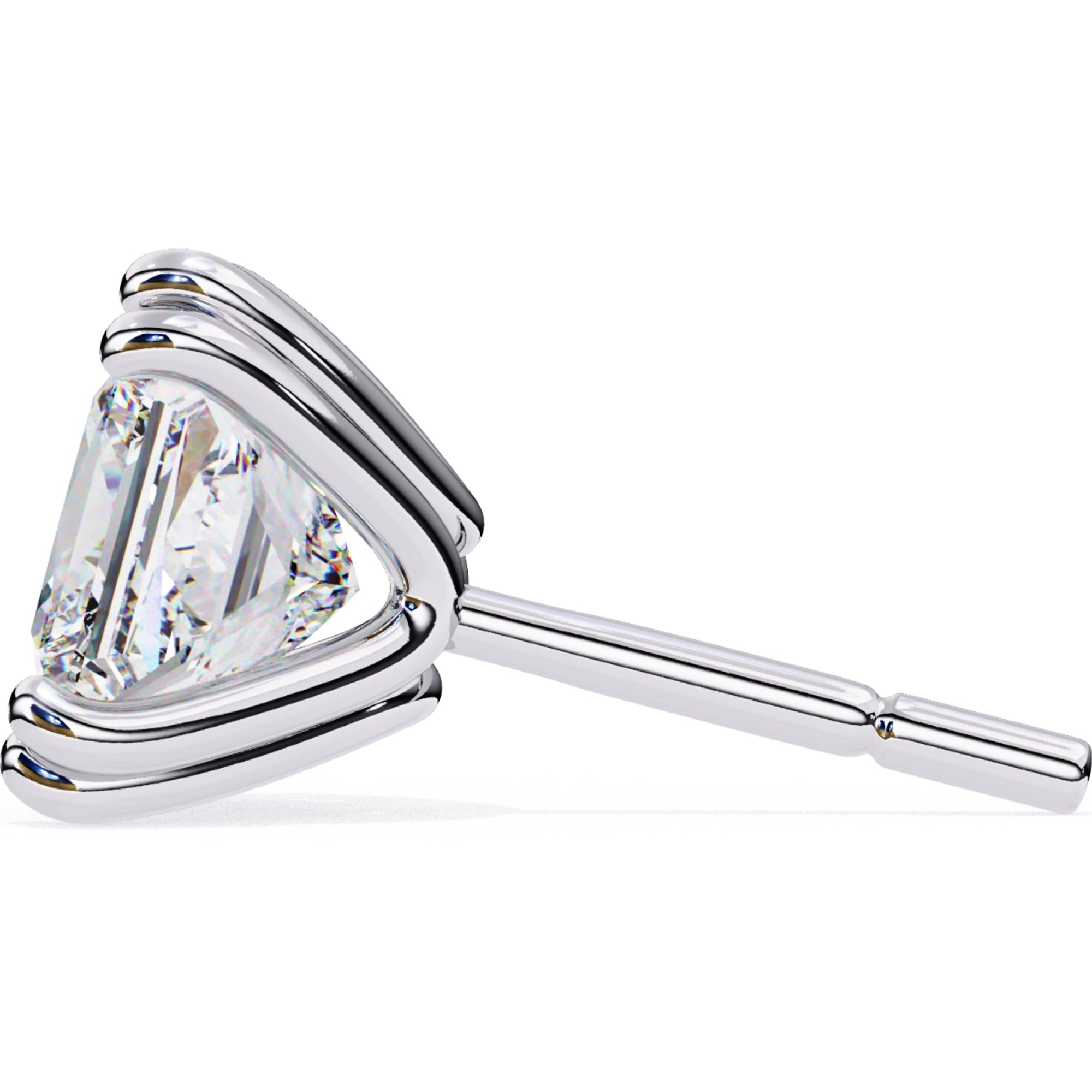 Cercei Stud Lumiere din Aur 14k cu Moissanite Tăietură Princess de 3 ct din 14K Aur Alb - Castelo.ro