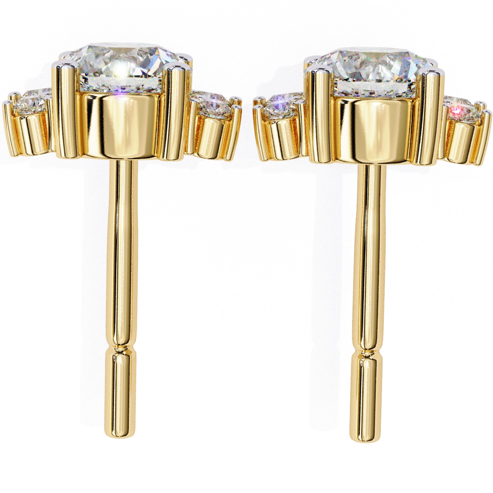 Cercei Stud La Reina din Aur 14k cu Moissanite de 0.68 ct