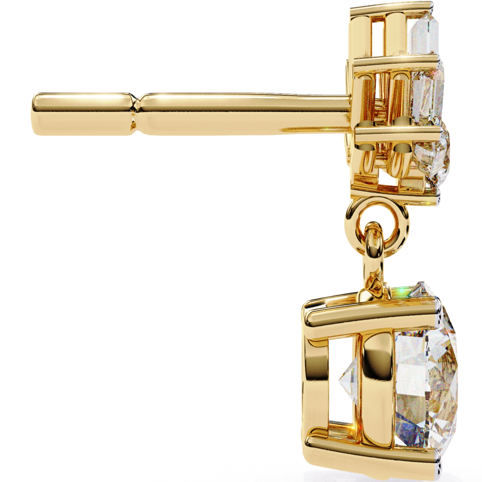 Cercei Aqua D&#39;Azure cu Diamante Create în Laborator de 0.86 ct din 18K Aur Galben - Castelo.ro