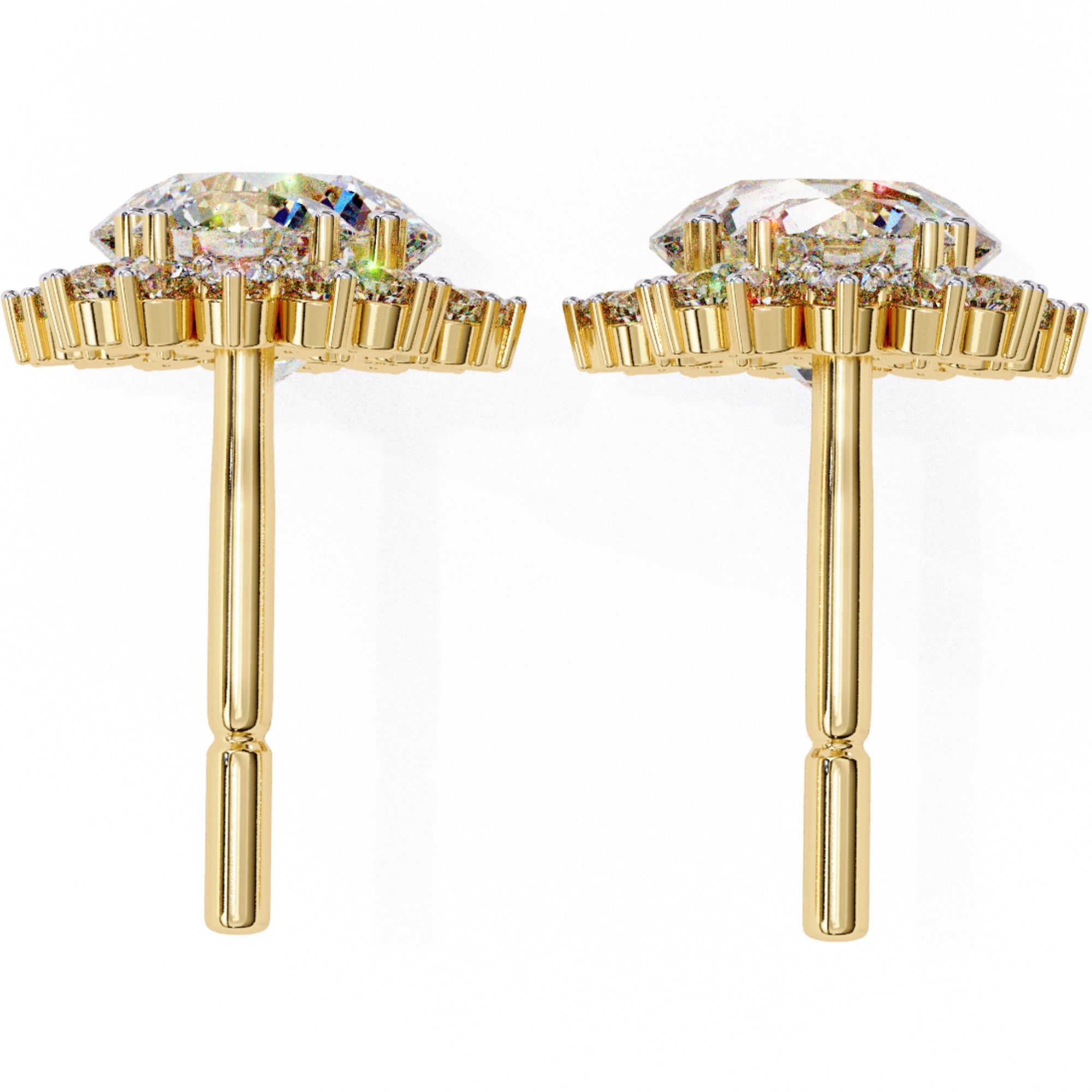 Cercei Sola Reina cu Diamante Create în Laborator de 1.37 ct din 18K Aur Galben - Castelo.ro