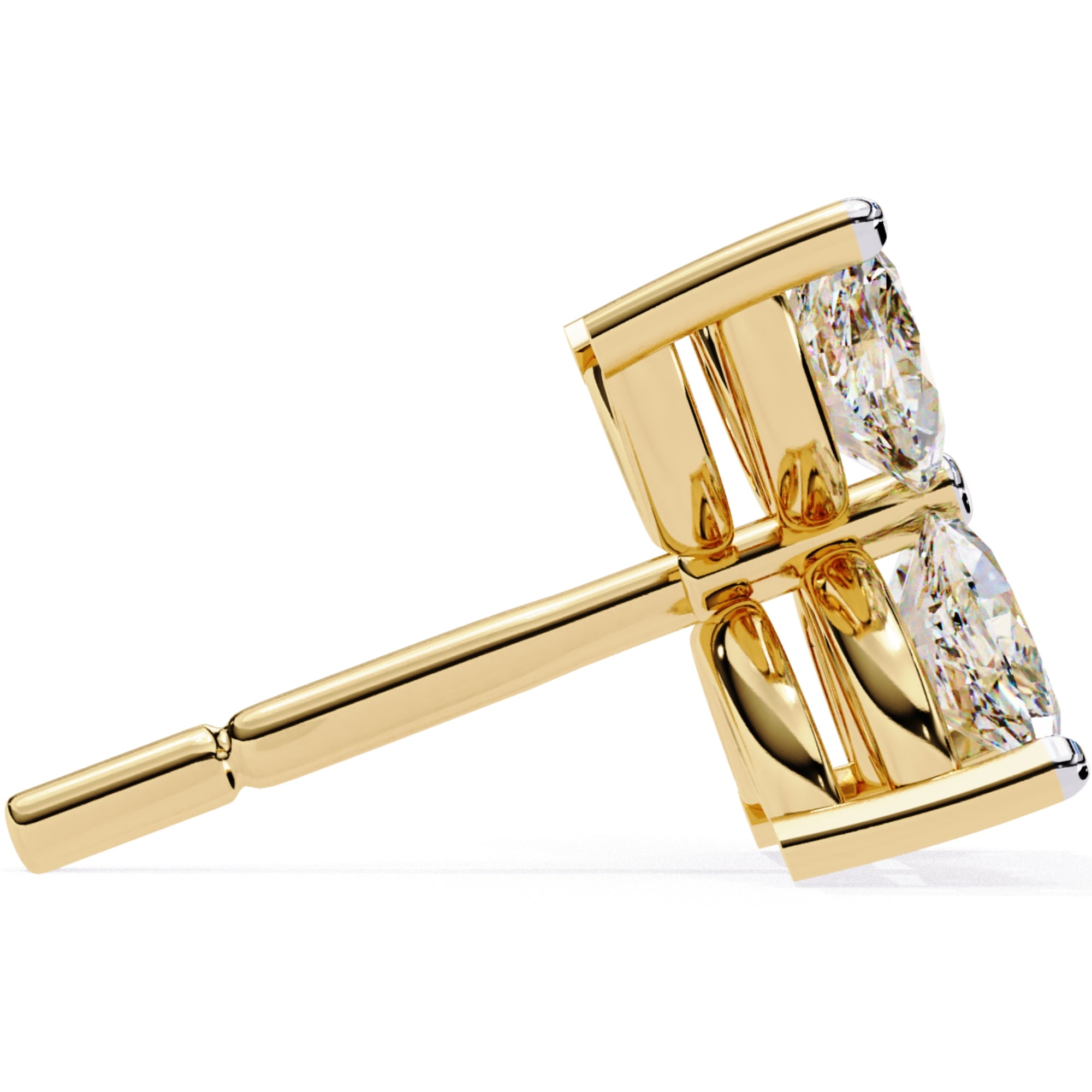 Cercei Stud Butterfly din Aur 14k cu Moissanite de 0.88 ct