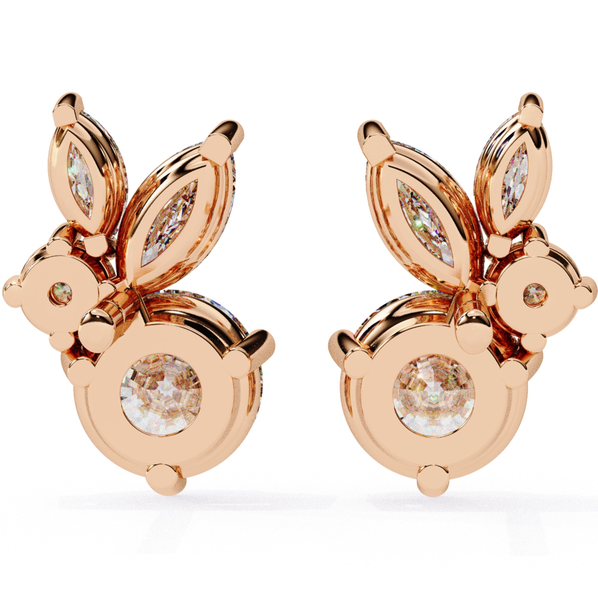 Cercei Stud Efemeri din Aur 14k cu Moissanite de 0.68 ct