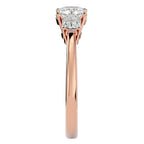 Inel de Logodnă Solitaire cu Trei Diamante Create în Laborator de 1.57 ct din 18k Aur Roz - Castelo.ro