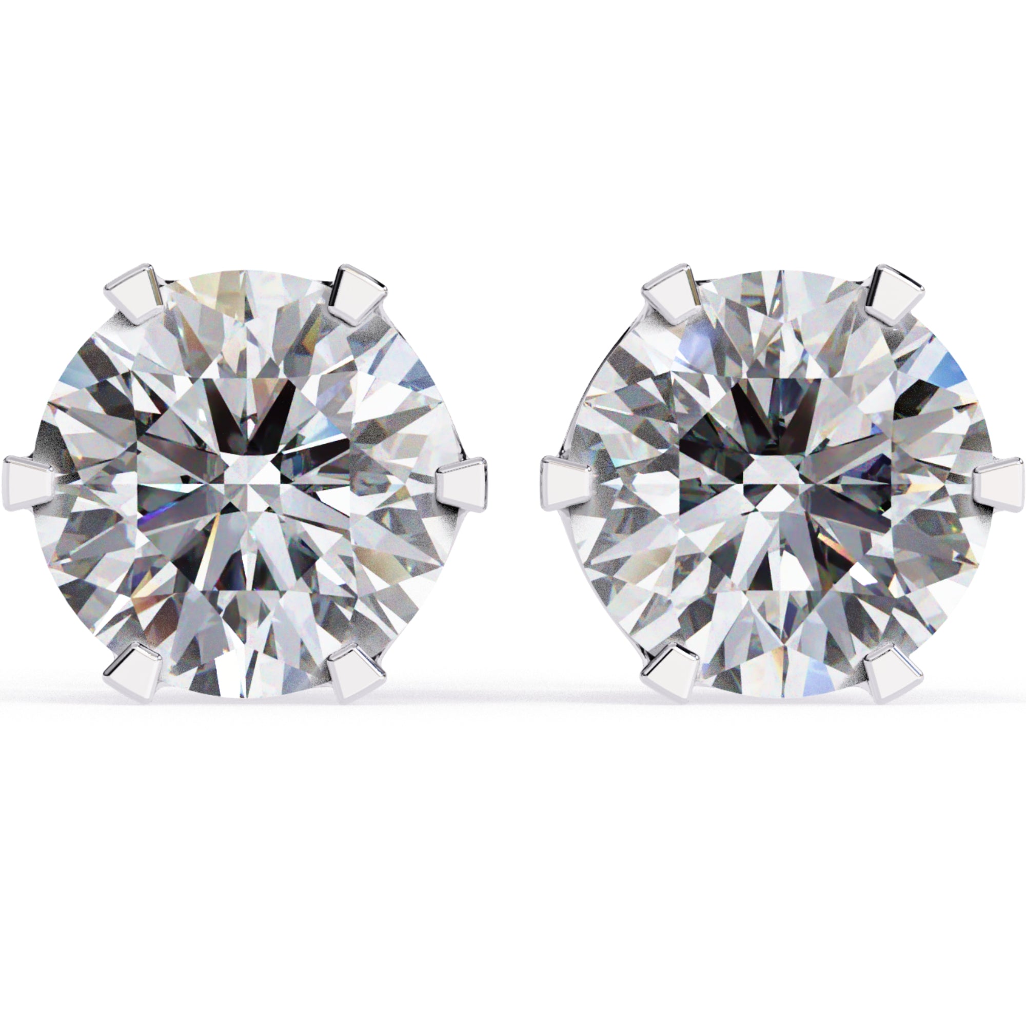 Cercei Solitaire Stud Luxury din Aur 14k cu Moissanite de 2.57 ct