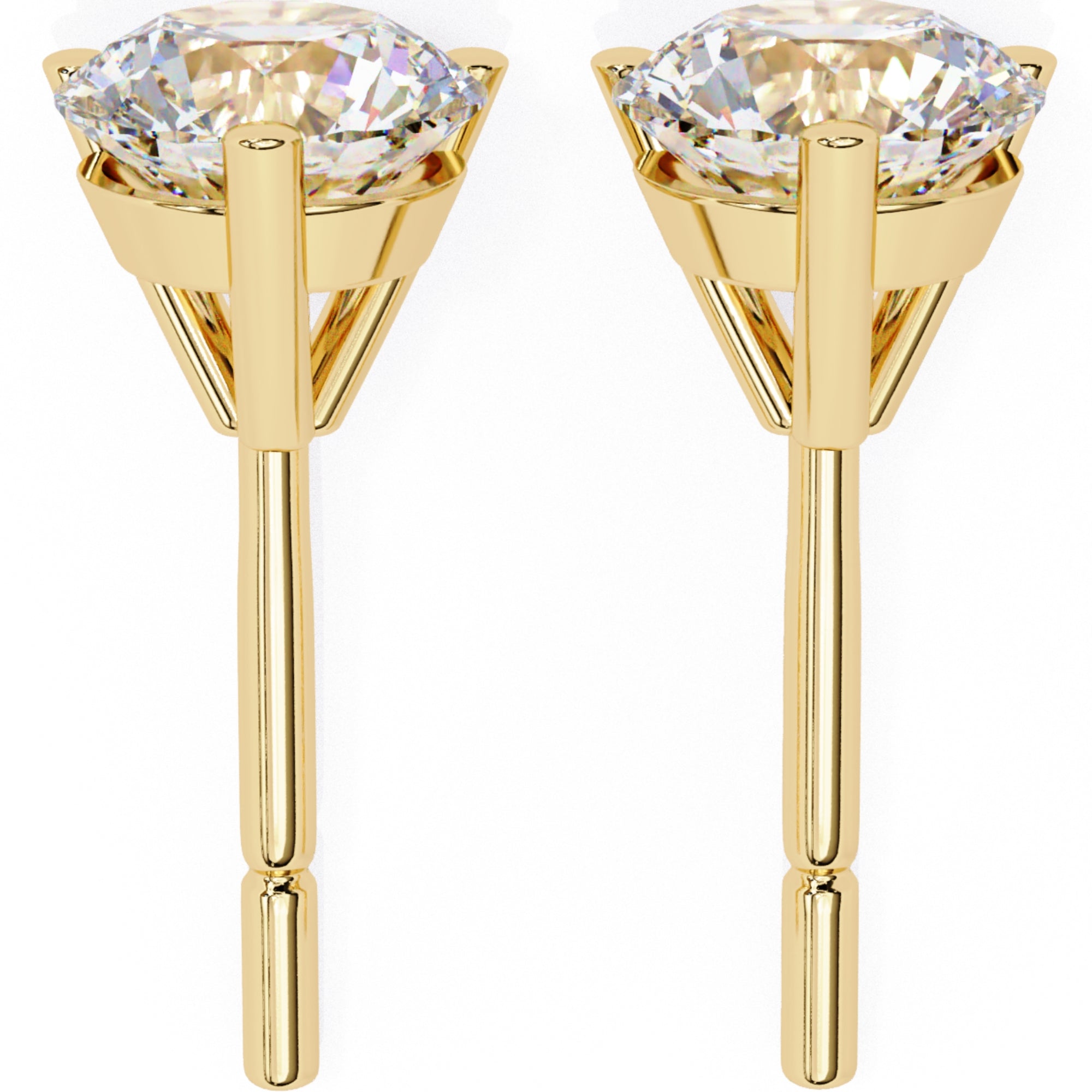 Cercei Stud din Aur 14k Cu Diamante Naturale Tăietură Briliant de 2.5 ct din - Castelo.ro