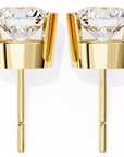 Cercei Stud Bezel Rio din Aur 14k cu Moissanite Tăietură Briliant de 2.5 ct din 14K Aur Alb - Castelo.ro