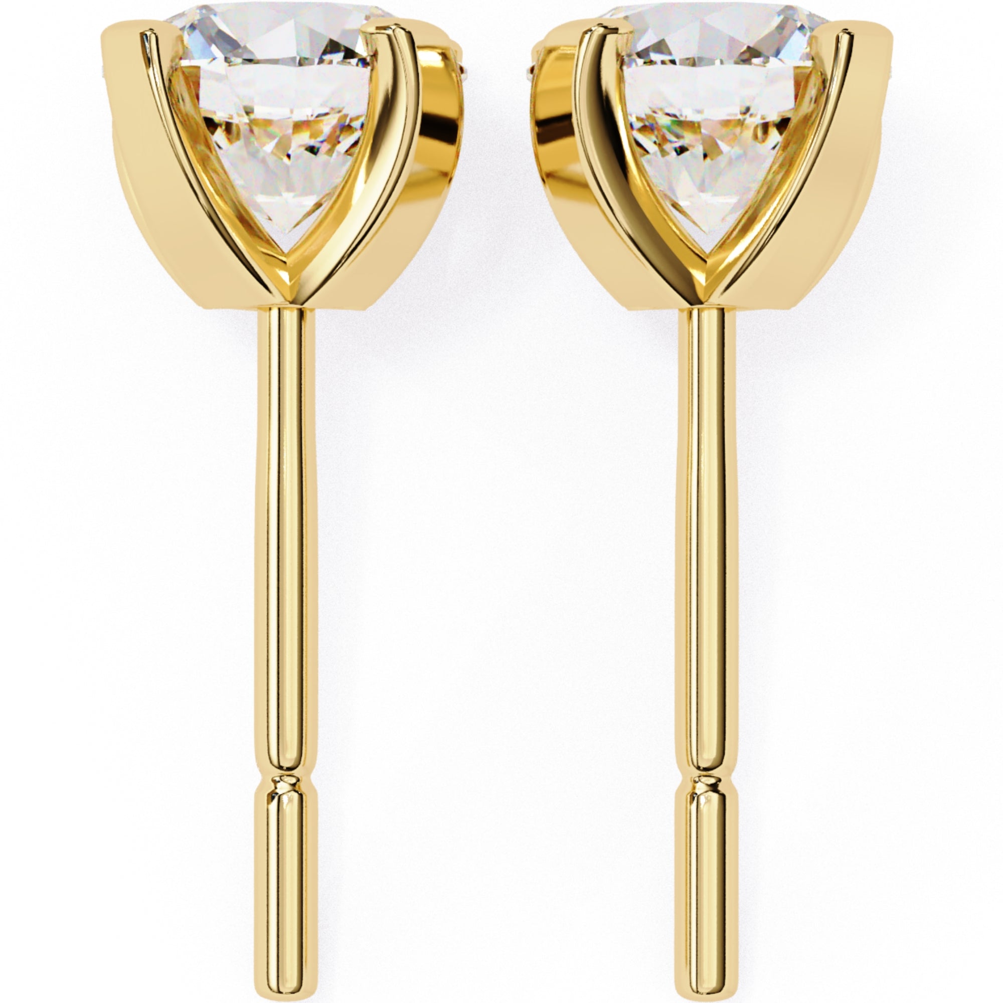 Cercei Stud L&#39;Arte din Aur 14k cu Diamante Naturale Tăietură Briliant de 2.5 ct din 14K Aur Galben - Castelo.ro