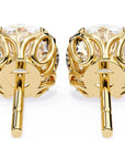 Cercei Stud Excalibur cu Moissanite Tăietură Briliant de 2.5 ct din 18K Aur Galben - Castelo.ro
