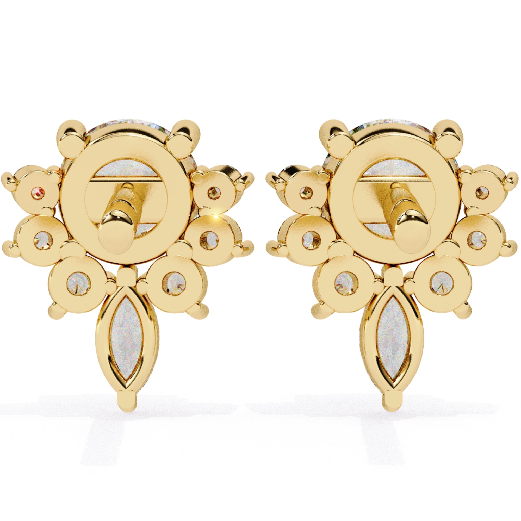 Cercei Stud La Reina din Aur 14k cu Moissanite de 0.68 ct