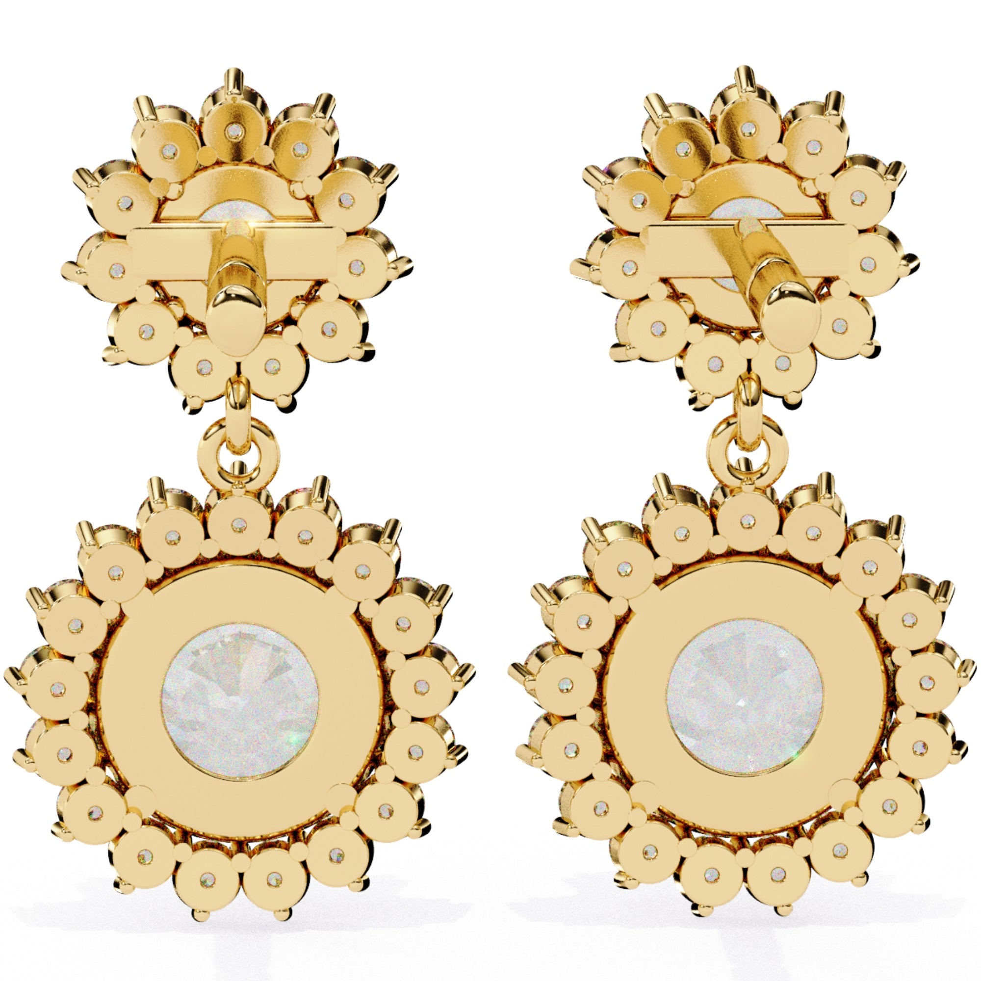 Cercei Sola Reina cu Diamante Create în Laborator de 1.37 ct din 18K Aur Galben - Castelo.ro