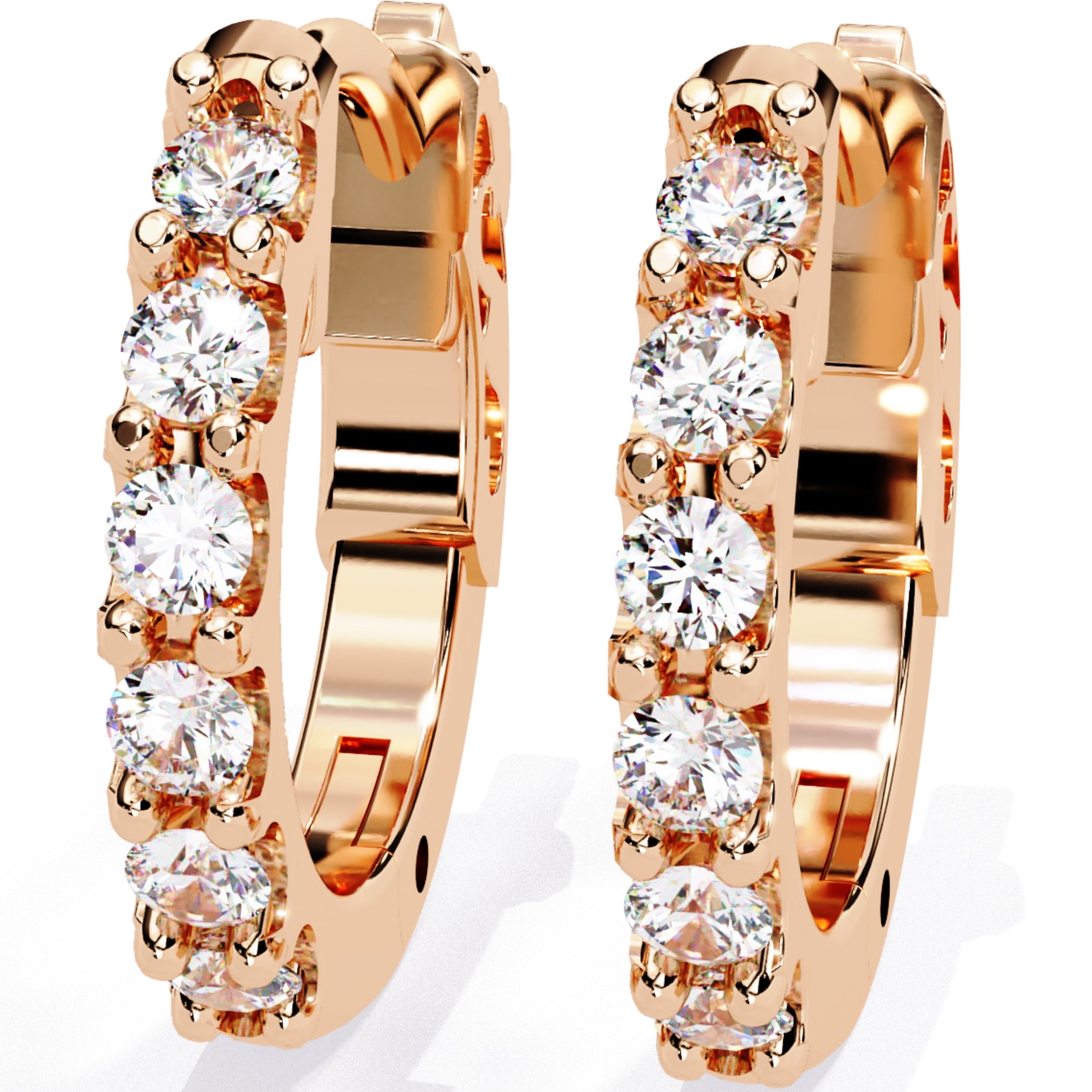 Cercei Voyage cu Diamante Create în Laborator de 0.36 ct din 18K Aur Roz - Castelo.ro