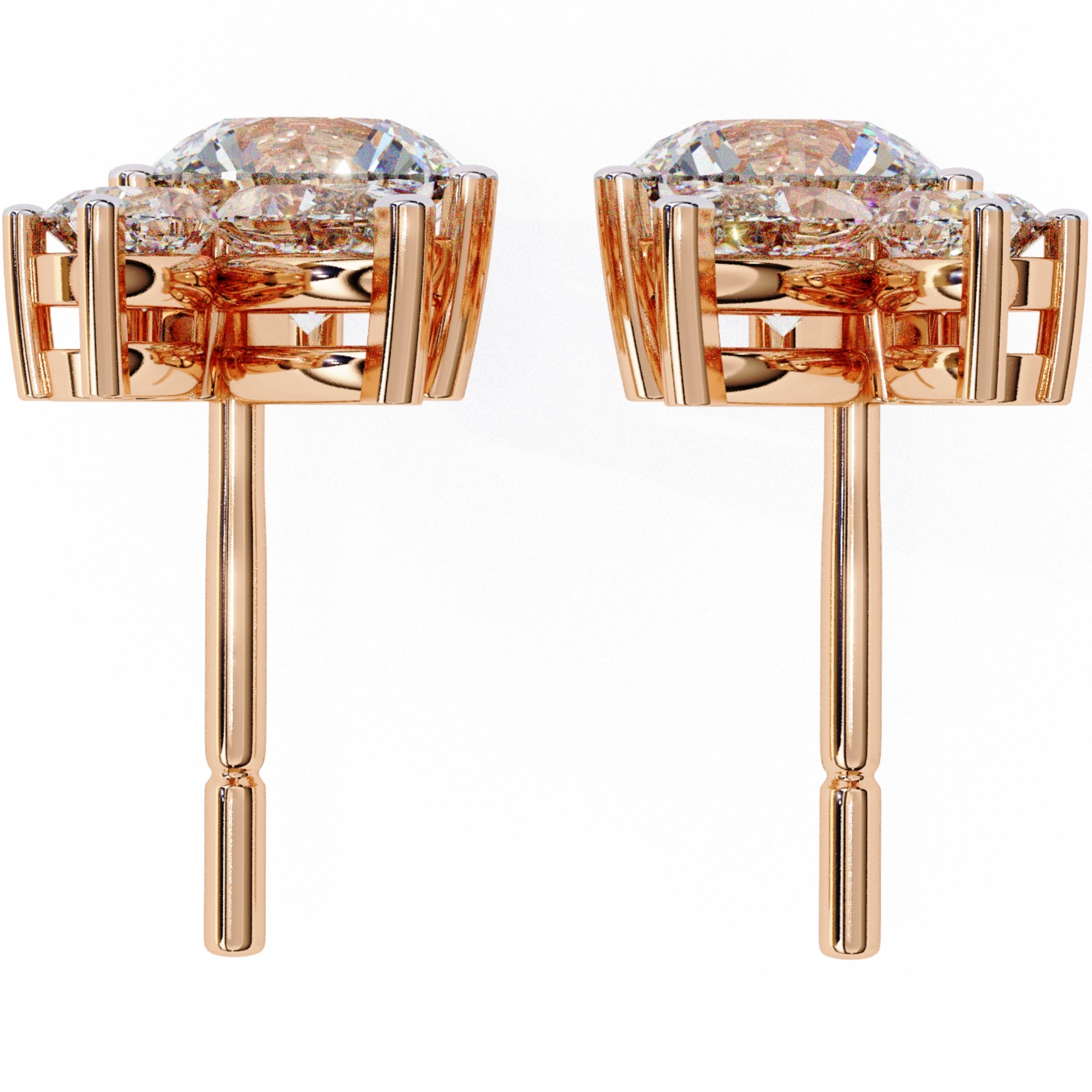 Cercei Stud Efemeri din Aur 14k cu Moissanite de 0.68 ct