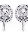 Cercei Stud Oval Star din Aur 14k cu Diamante Create în Laborator de 0.97 ct din 14K Aur Alb - Castelo.ro
