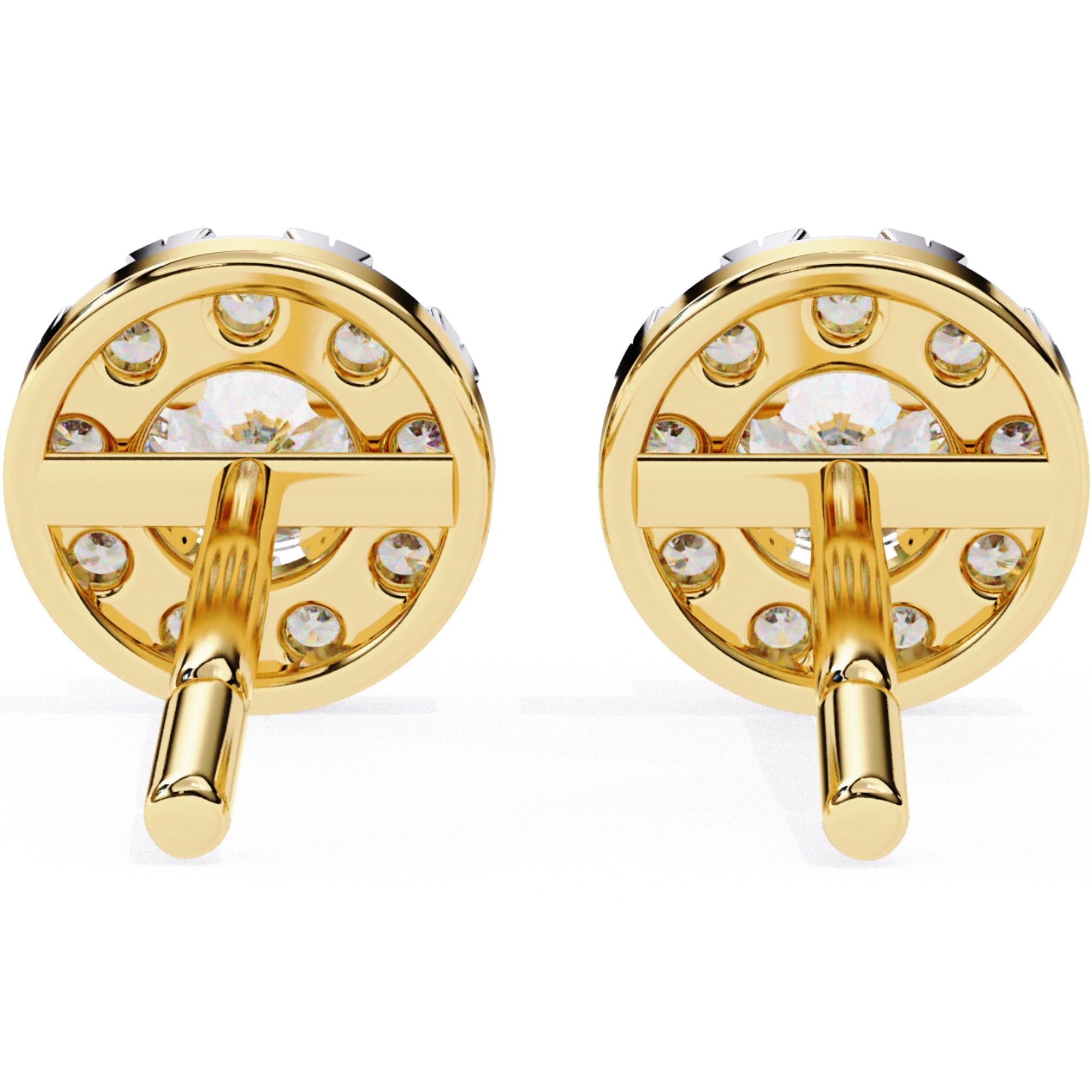 Cercei Stud Fleur din Aur 14k cu Moissanite Tăietură Briliant de 0.26 ct din 14K Aur Galben - Castelo.ro