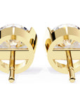 Cercei Stud Bezel Rio din Aur 14k cu Moissanite Tăietură Briliant de 2.5 ct din 14K Aur Alb - Castelo.ro