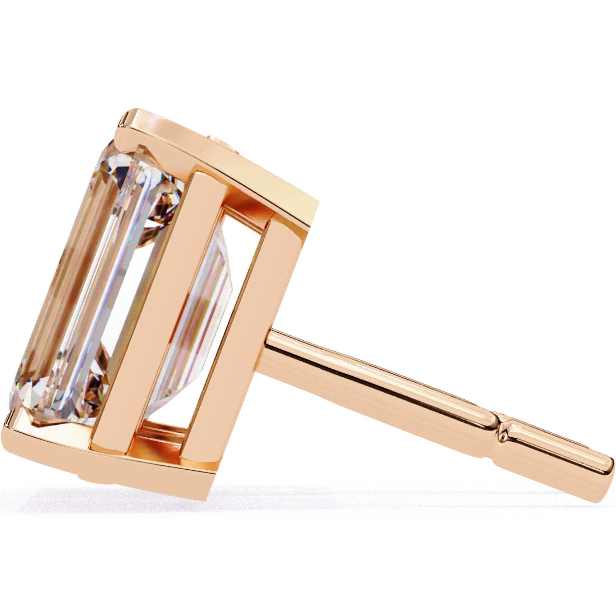 Cercei Stud Noble din Aur 14k cu Moissanite Tăietură Emerald de 2.4 ct
