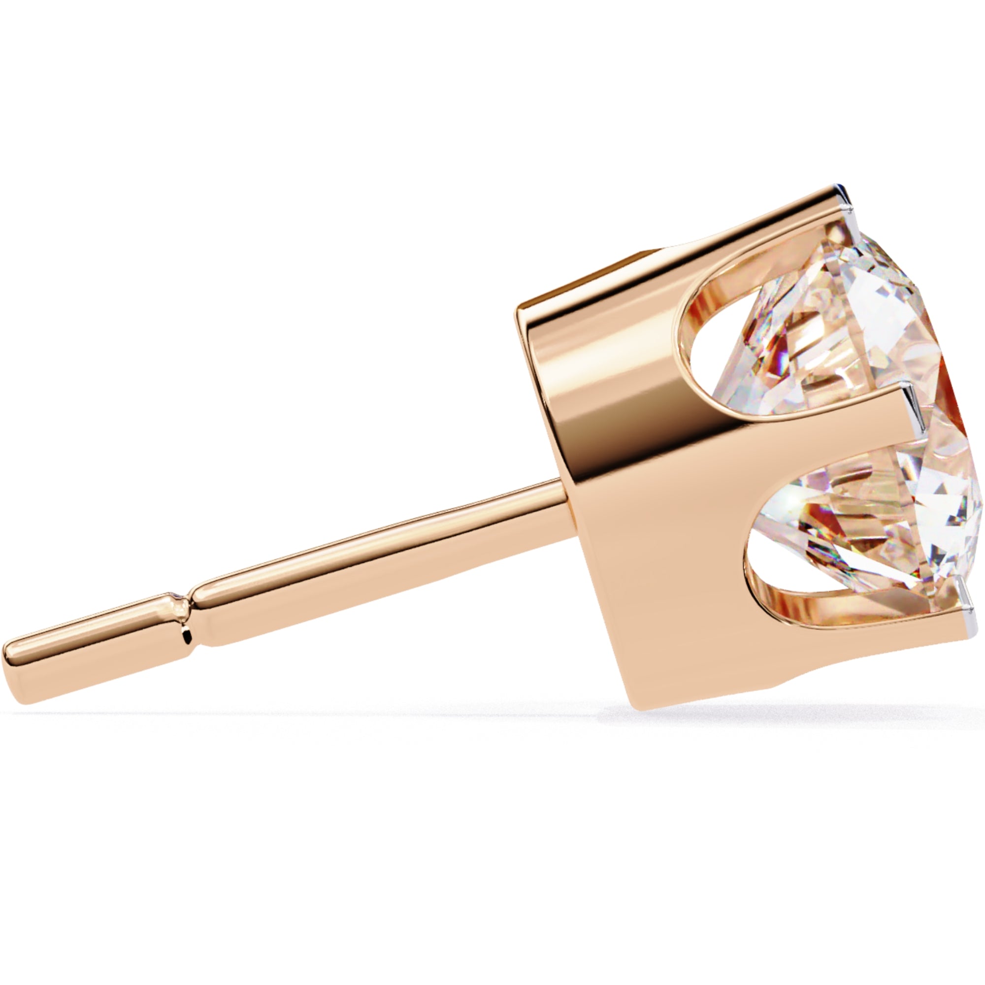 Cercei Solitaire Stud Luxury din Aur 14k cu Moissanite de 2.57 ct