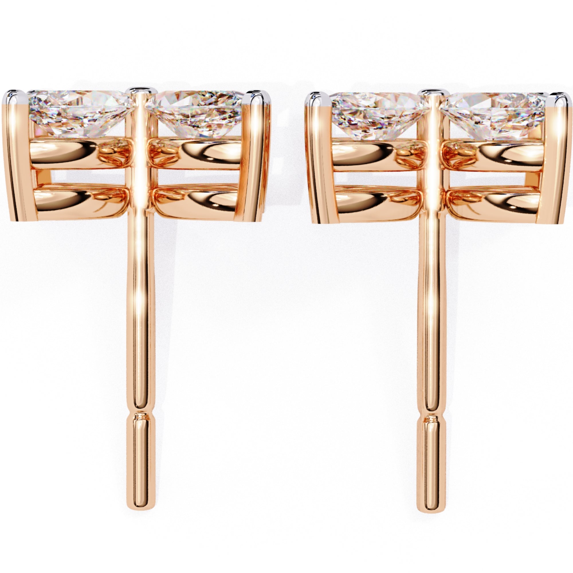 Cercei Stud Butterfly din Aur 14k cu Moissanite de 0.88 ct