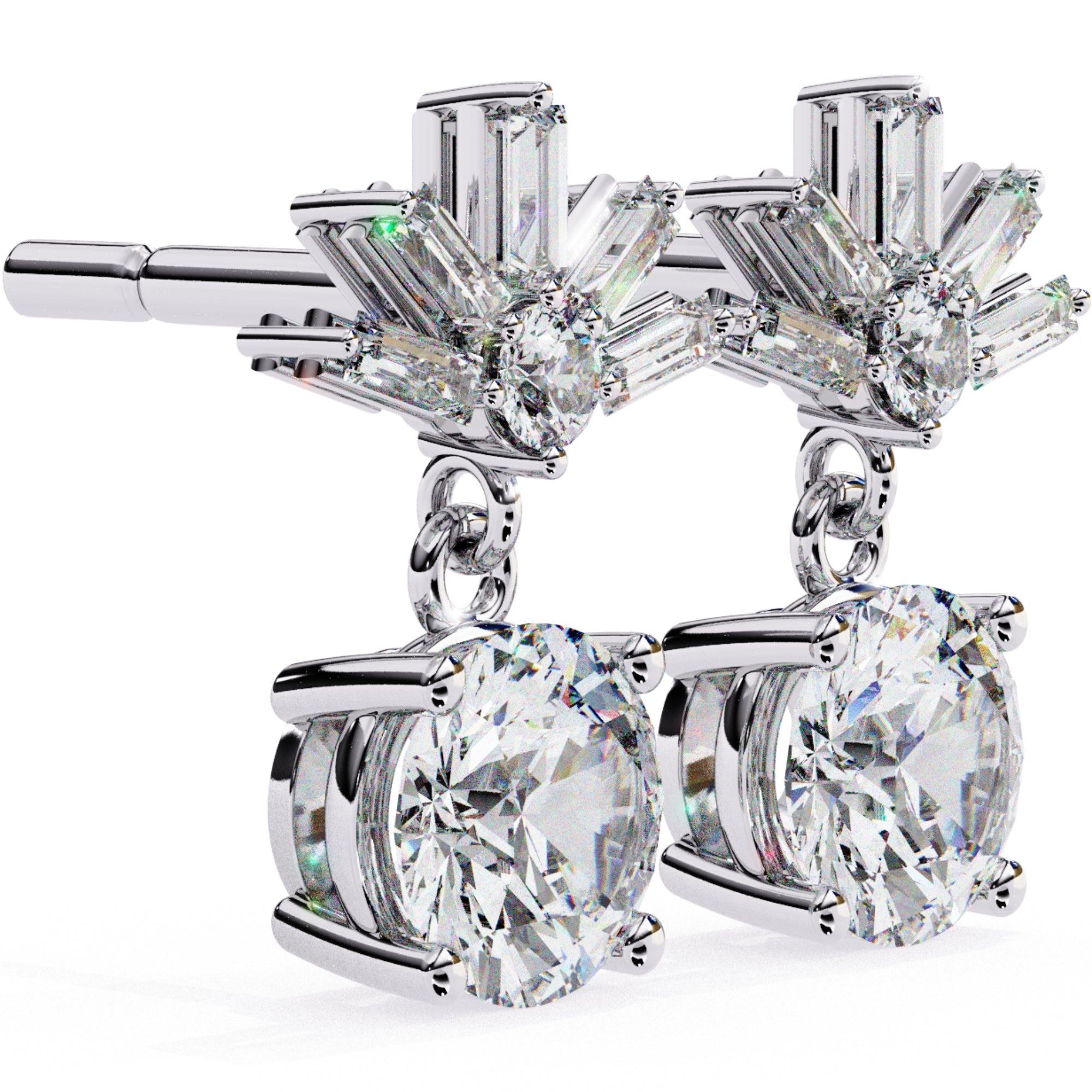 Cercei Aqua D'Azure cu Diamante Create în Laborator de 0.86 ct din - Castelo.ro