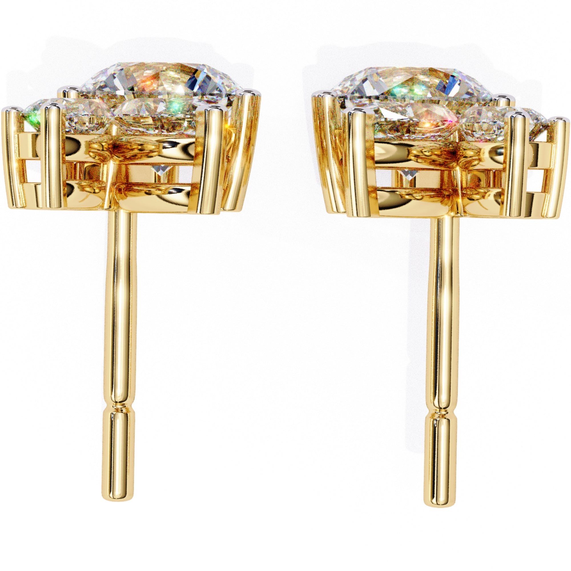 Cercei Stud Efemeri din Aur 14k cu Moissanite de 0.68 ct