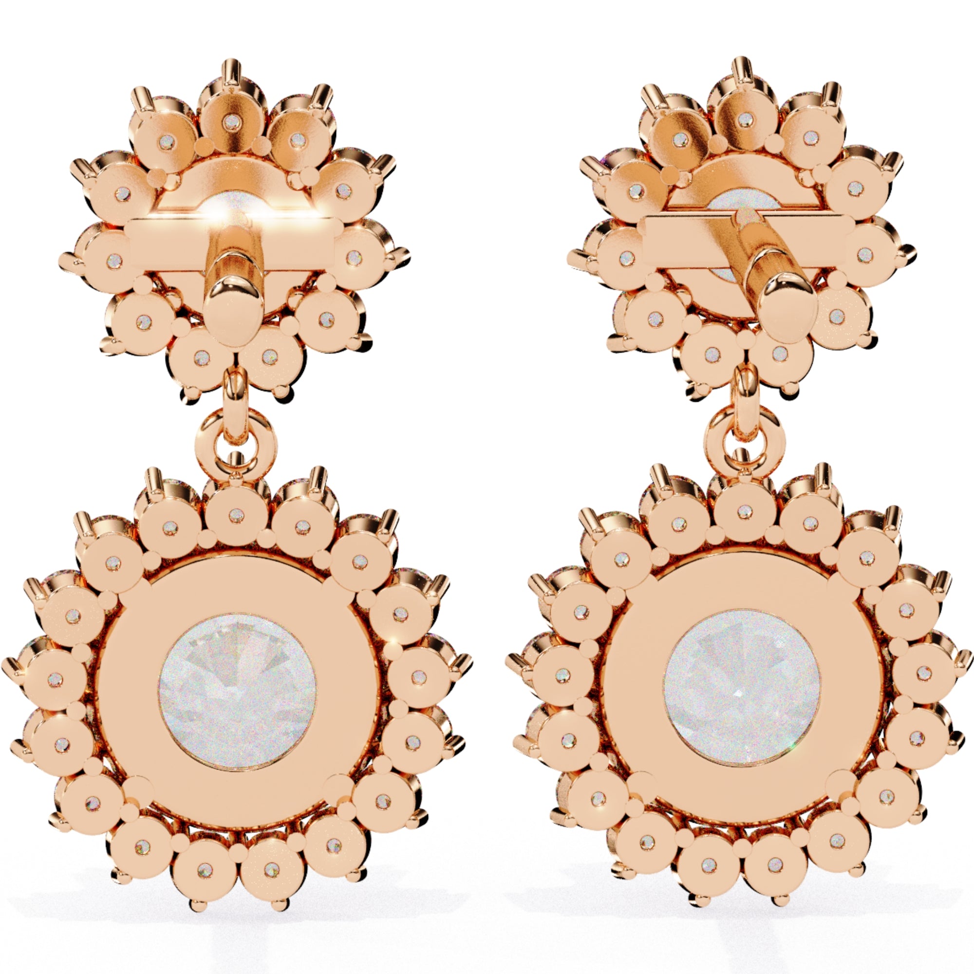 Cercei Sola Reina cu Diamante Create în Laborator de 1.37 ct din 18K Aur Roz - Castelo.ro