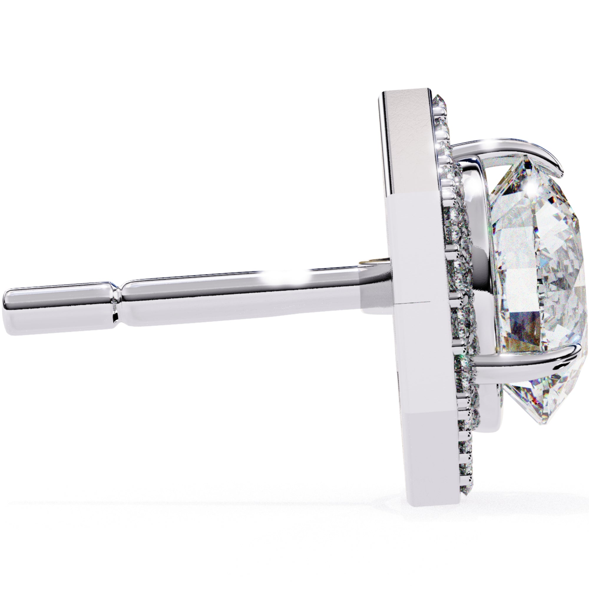 Cercei Hexa Stud Halo cu Diamante Create în Laborator de 2.1 ct din - Castelo.ro