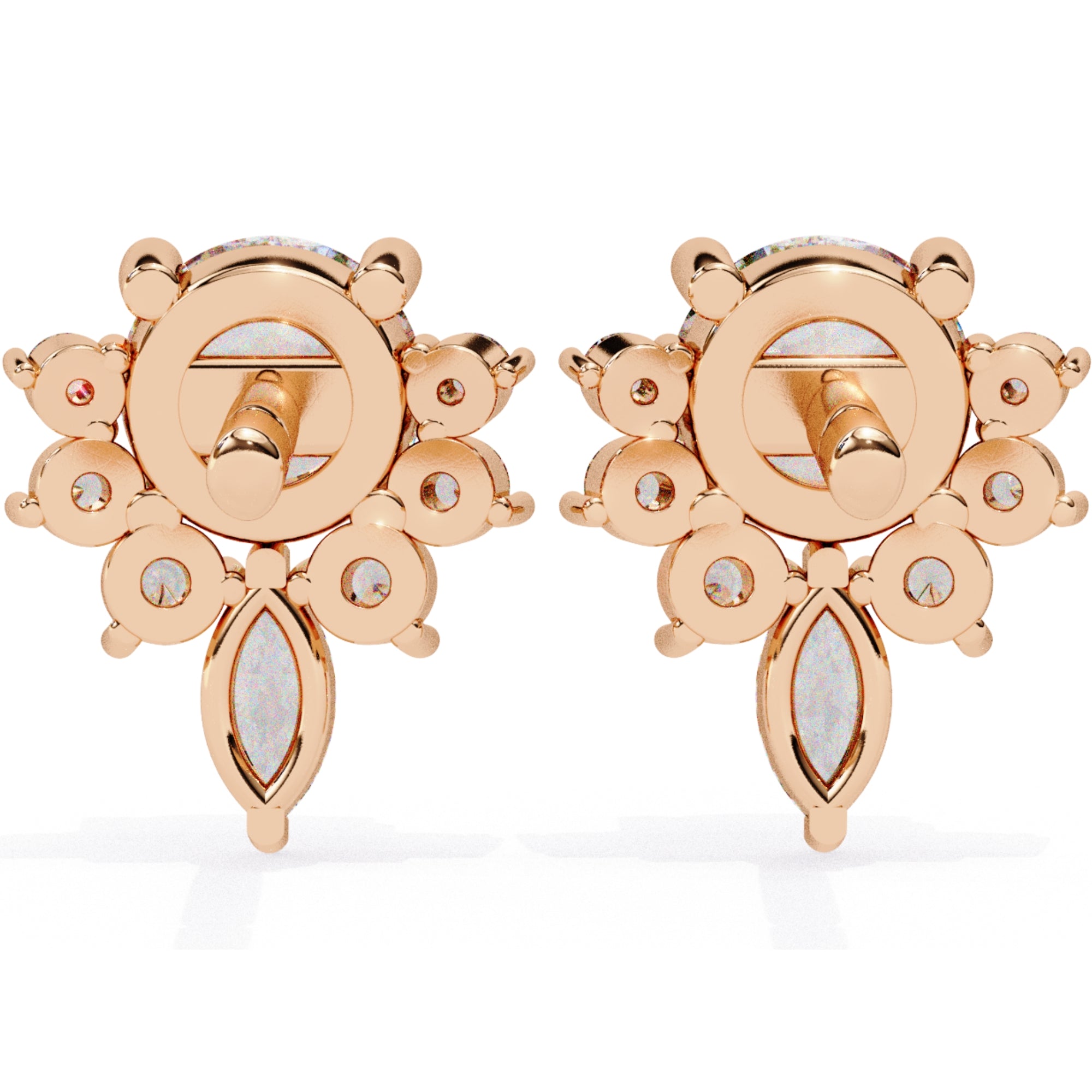 Cercei Stud La Reina din Aur 14k cu Moissanite de 0.68 ct