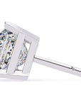 Cercei Stud Imperial din Aur 14k cu Moissanite Tăietură Princess de 3 ct din 14K Aur Alb - Castelo.ro