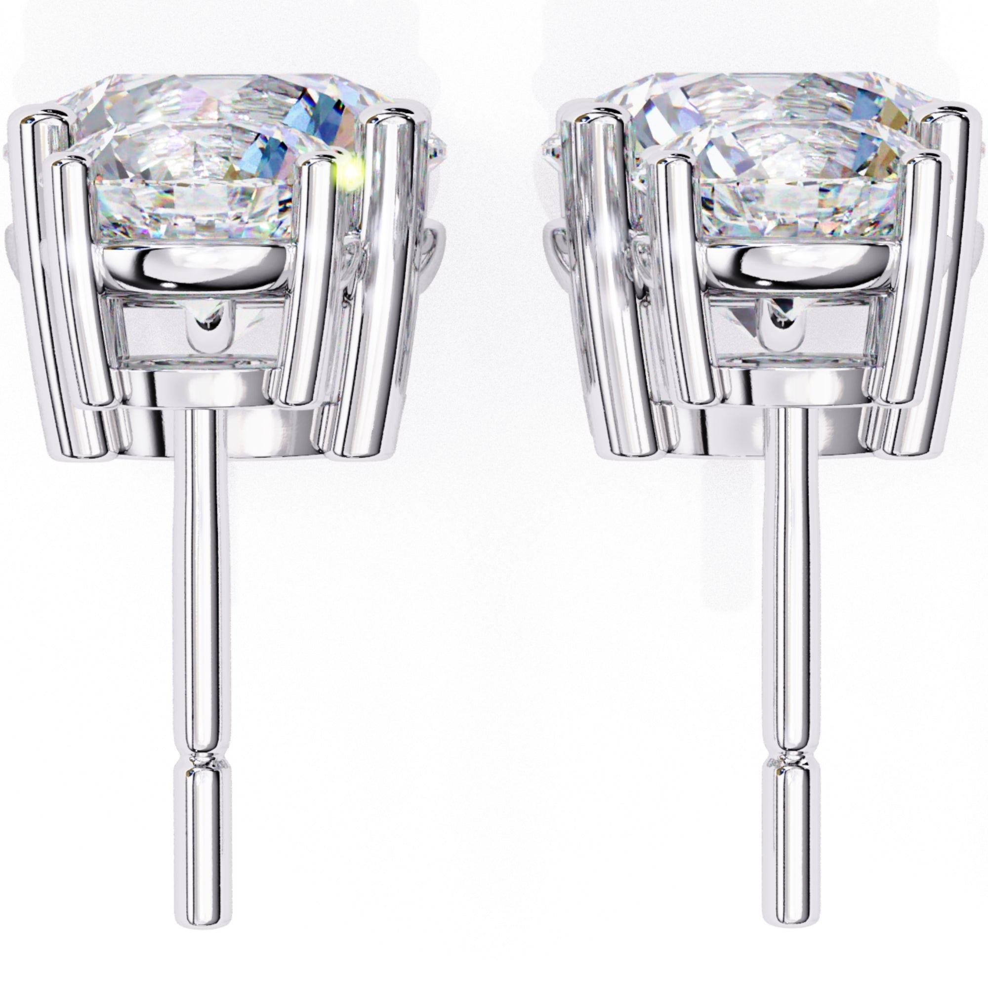 Cercei Drop Stud din Aur 14k Cu Moissanite Tăietură Briliant de 3.7 ct din 14K Aur Alb - Castelo.ro