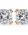 Cercei Stud Monaco cu Moissanite Tăietură Cushion Square de 2.2 ct din 18K Aur Roz - Castelo.ro