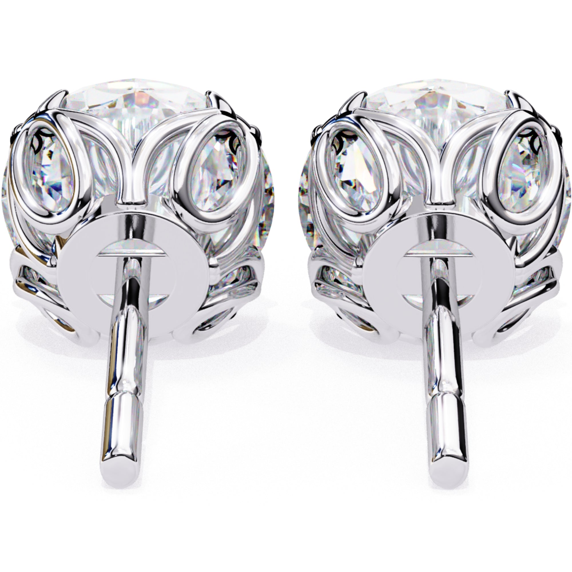 Cercei Stud Excalibur cu Moissanite Tăietură Briliant de 2.5 ct din - Castelo.ro