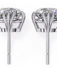 Cercei Stud Imperial din Aur 14k cu Moissanite Tăietură Briliant de 2.8 ct din 14K Aur Alb - Castelo.ro