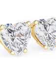 Cercei Stud Inima din Aur 14k cu Moissanite Tăietură Heart de 2.4 ct din 14K Aur Galben - Castelo.ro